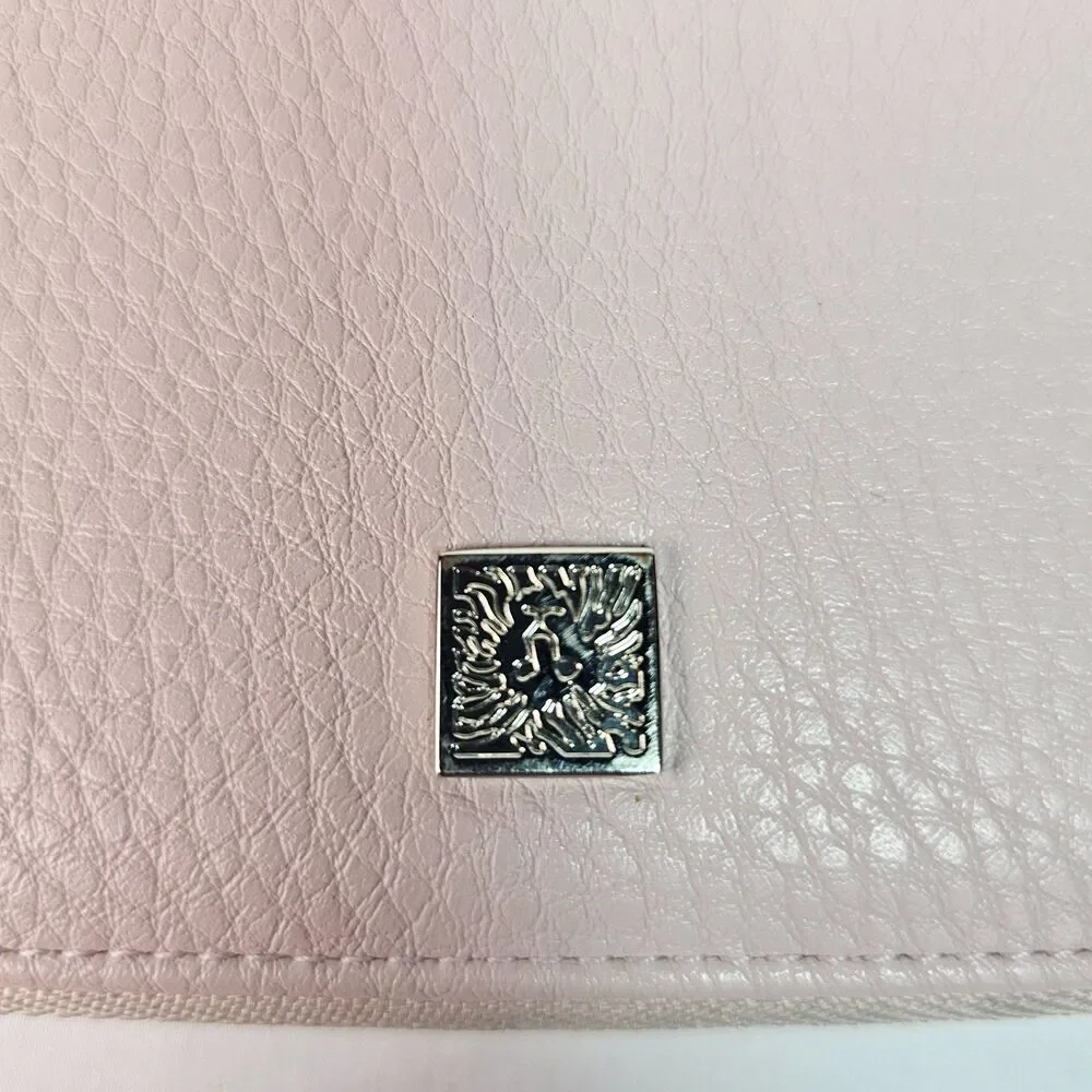 Anne Klein Blush Pink Zip Around Wristlet Wallet Clutch Organizer Faux Leather